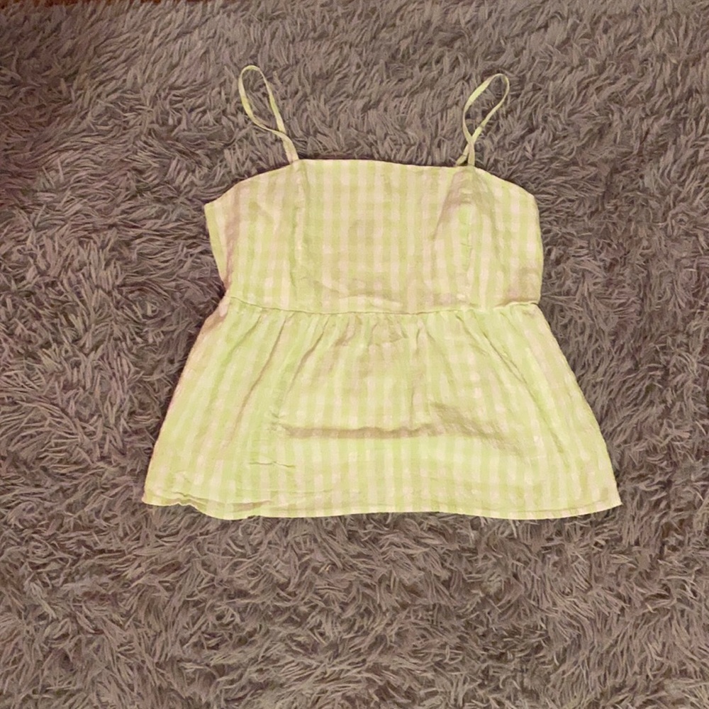 Lime Green and White Wild Fable Tank Top. Size S.